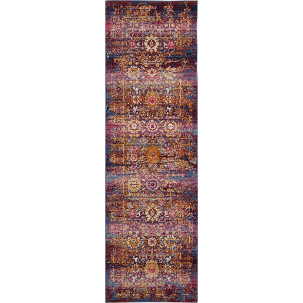 Nourison Vintage Kashan Boho Red/Multicolor 2 ft. 4 in. x 8 ft. Runner