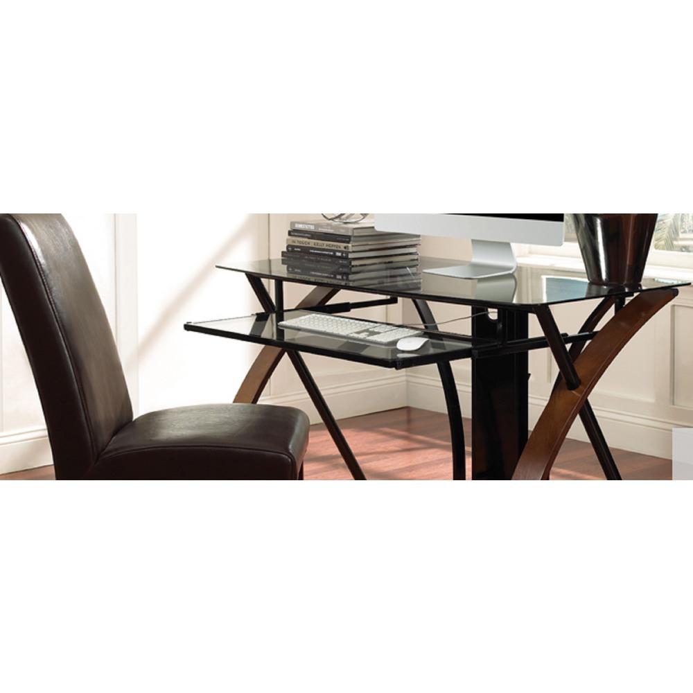 Bell O Digital Glass Curved Wood Computer Desk Cd8841 The Home Depot