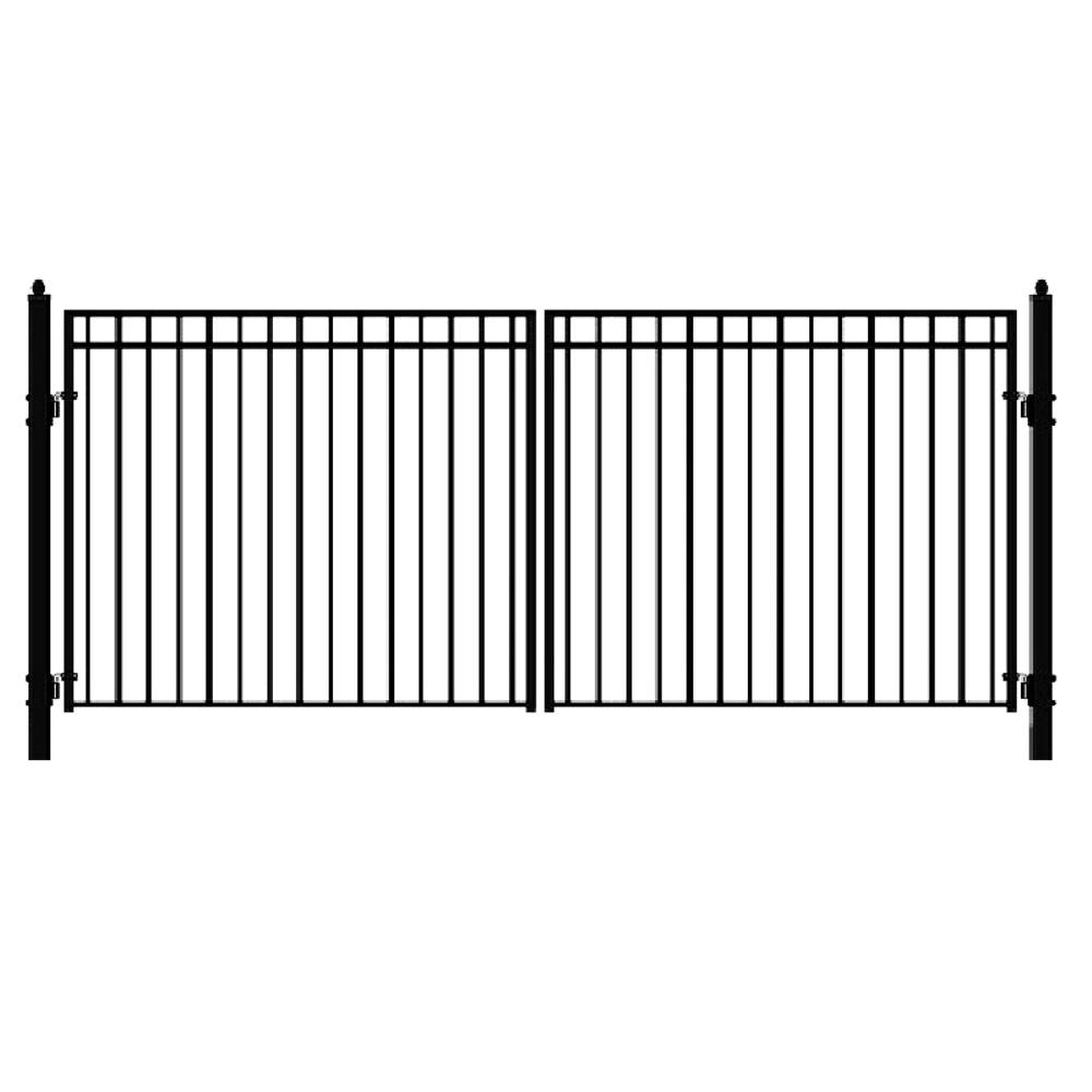 ALEKO Madrid 16 ft. x 6 ft. Black Steel Dual Driveway Fence Gate