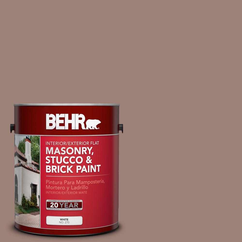 BEHR 1 gal. N1504 Modern Mocha Flat Interior/Exterior Masonry, Stucco