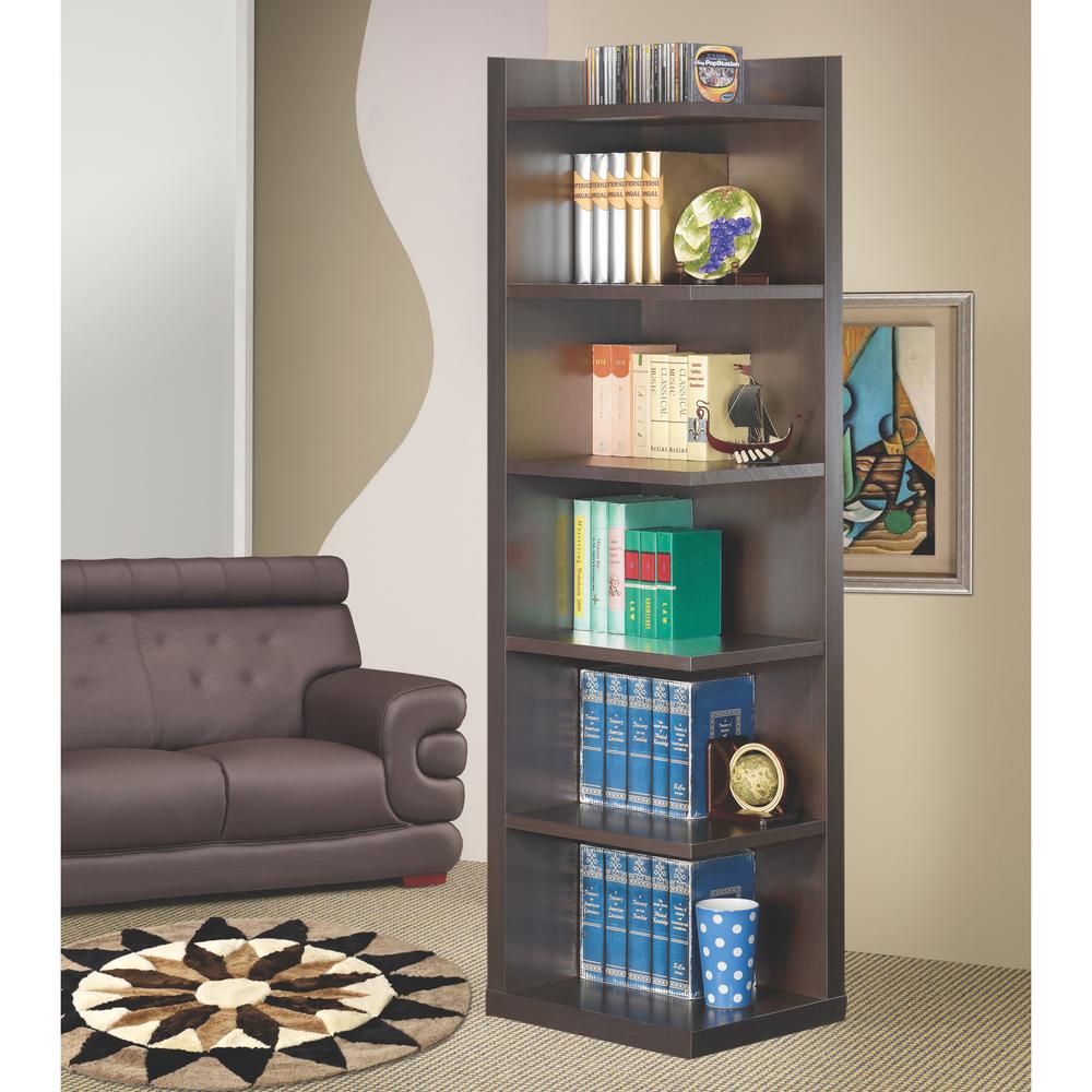 Venetian Worldwide Hughes Cappuccino Corner Bookcase V 800270 The Venetian Worldwide Hughes Cappuccino Corner Bookcase V 800270 The Home Depot