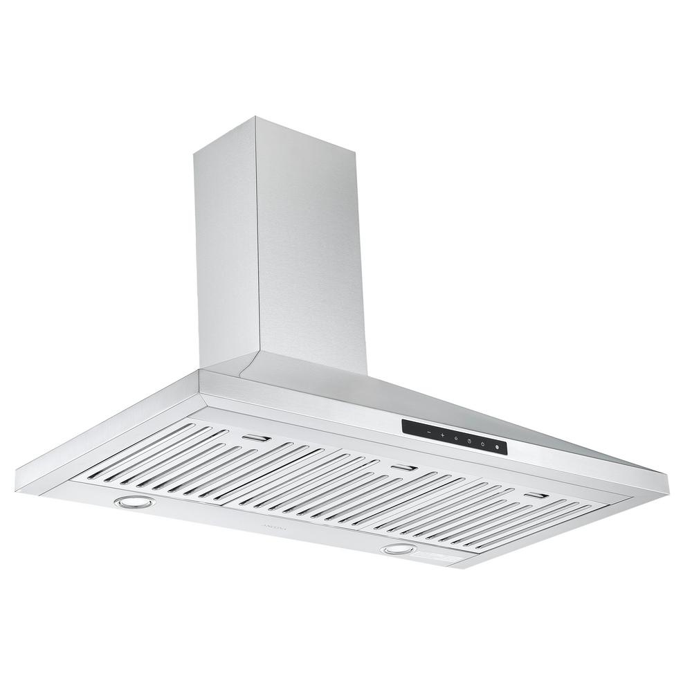 Ancona Wpnl636 36 In Convertible Wall Mounted Range Hood Stainless Steel With Night Light Feature