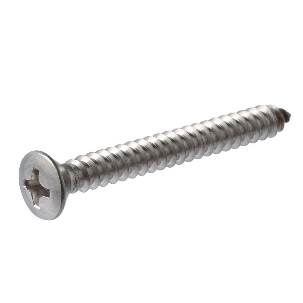 AISI 316 Stainless Steel Oval Phillips Drive TypeA 200 pcs Self-Tapping Sheet Metal Screws #6 X 1-1//2
