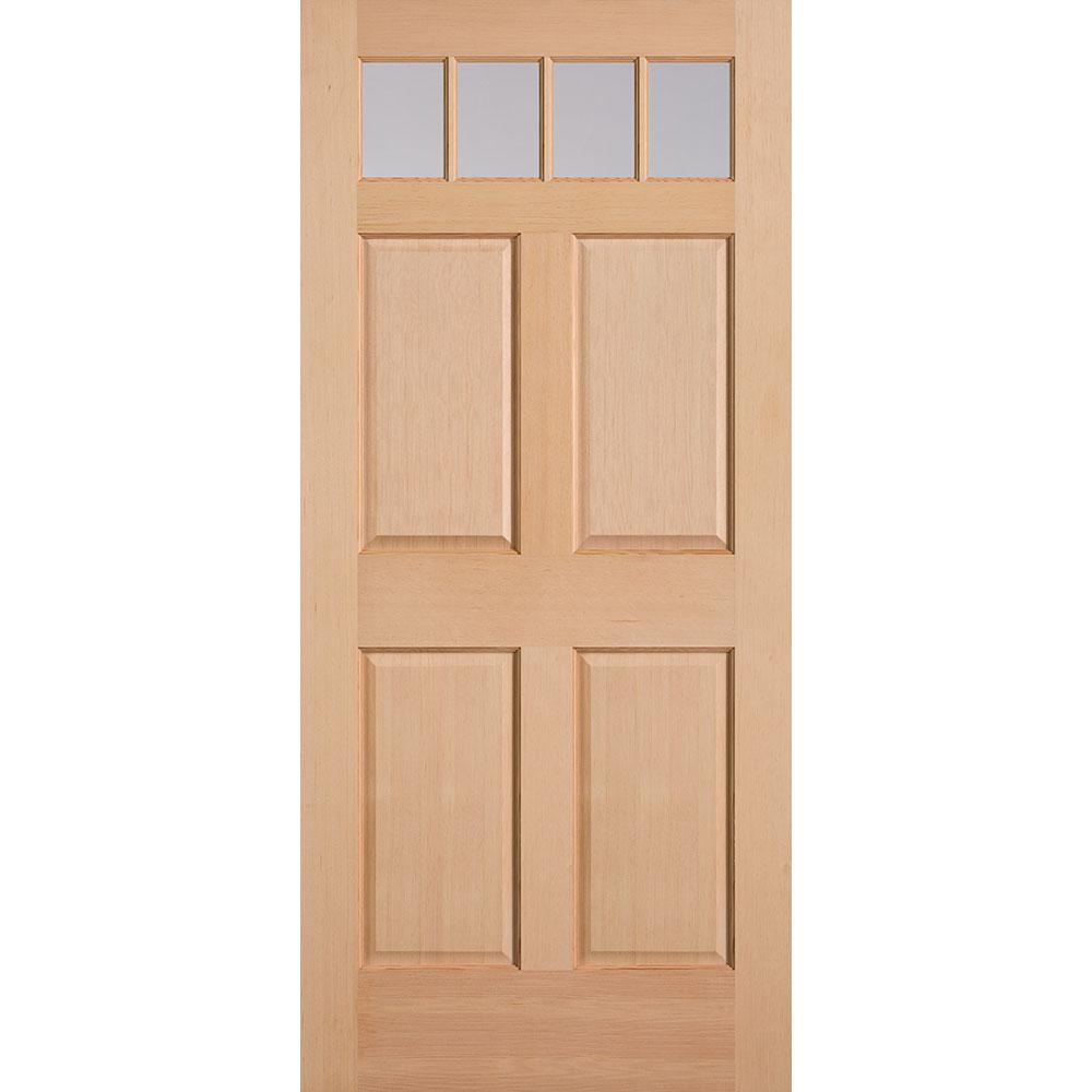 Masonite 36 In X 80 In 4 Lite 4 Panel Unfinished Fir Wood Front Exterior Door Slab