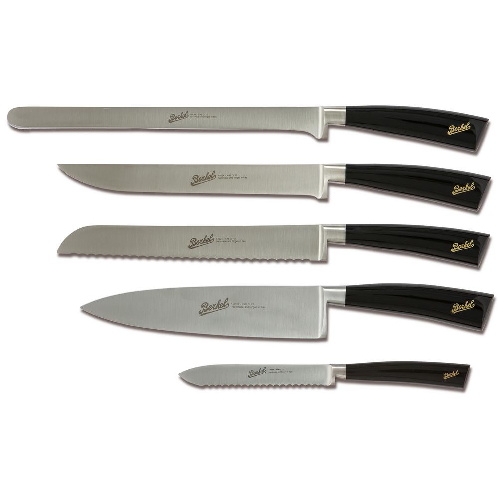 Berkel Elegance 5 Piece Kitchen Knife Set In Black KEL5CS00SRBGB The Home Depot