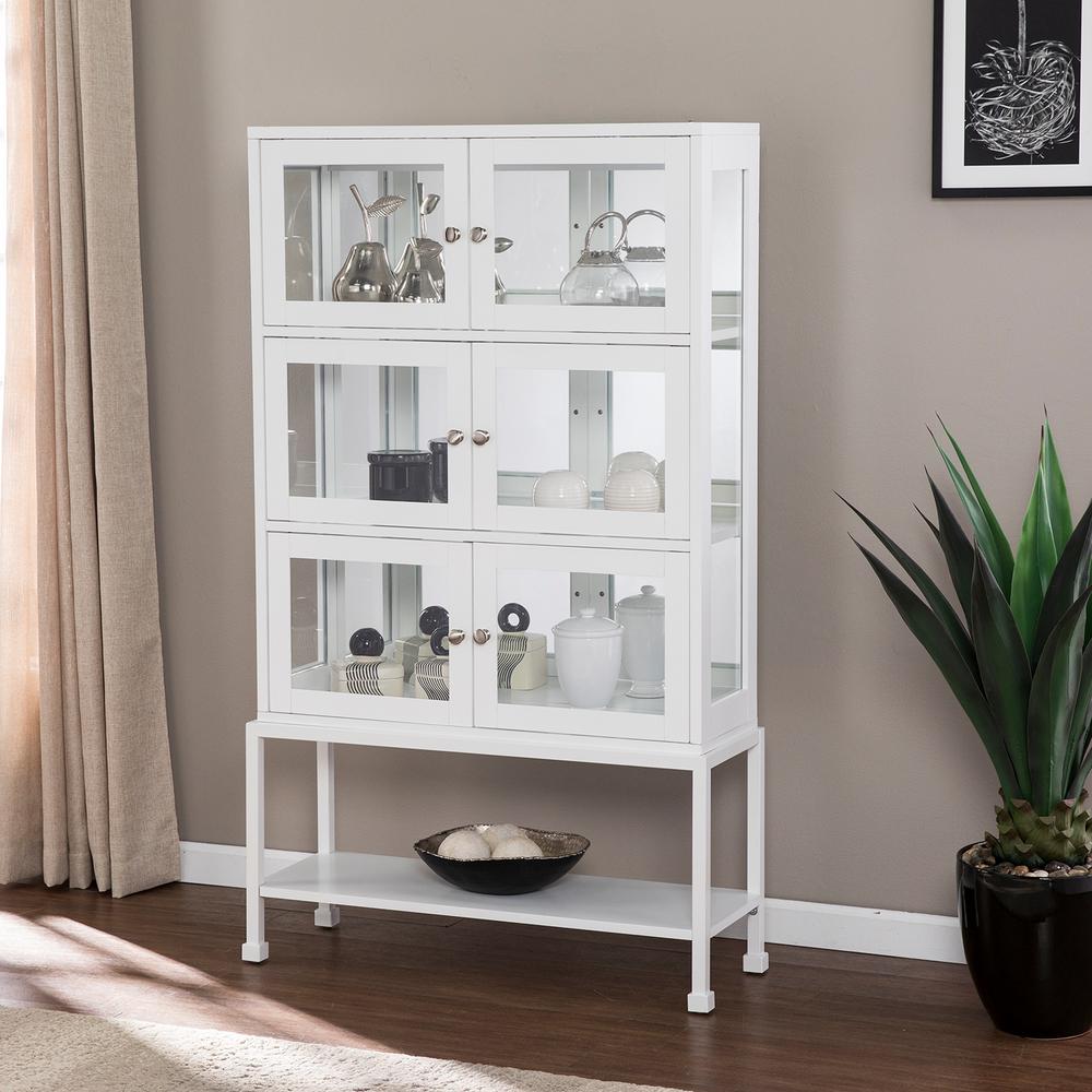 Southern Enterprises Stoneridge White Contemporary Storage Curio