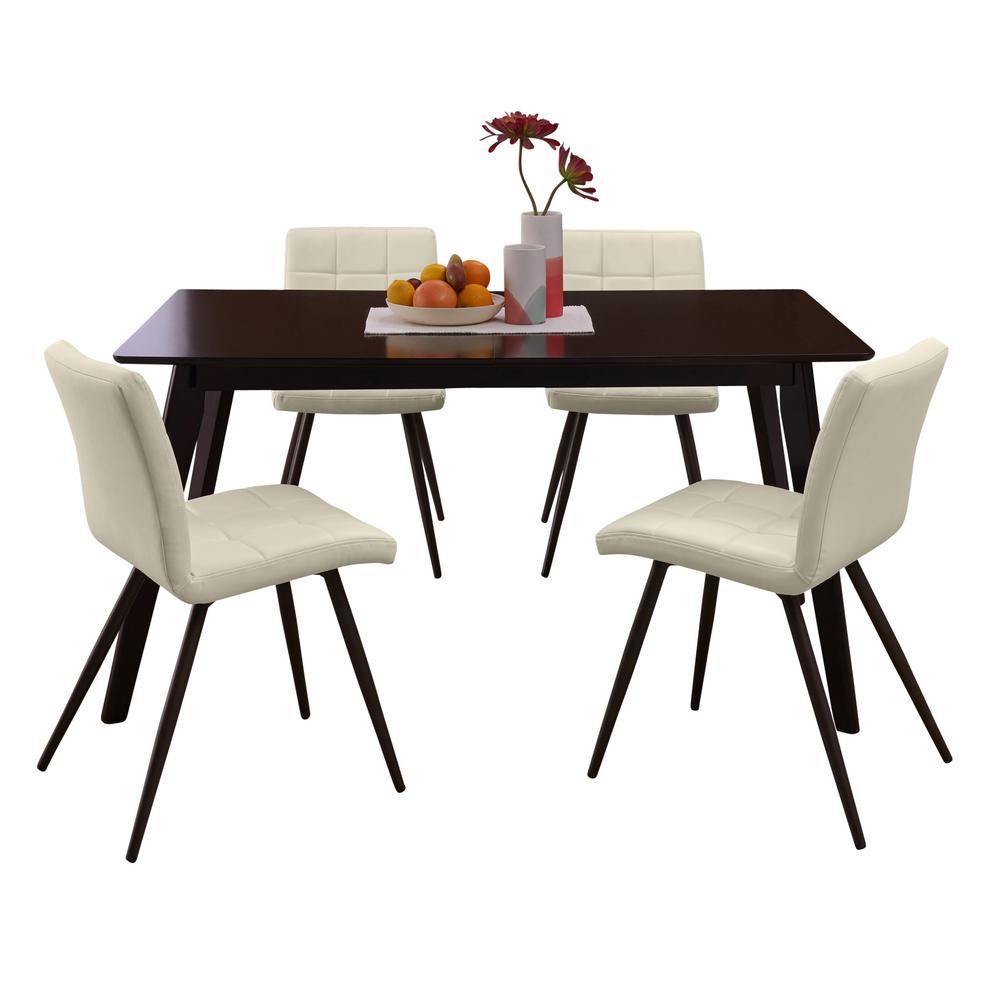 Handy Living Windsor 5 Piece Dining Set With Espresso Rectangle Handy Living Windsor 5 Piece Dining Set With Espresso Rectangle Table And Armless Upholstered