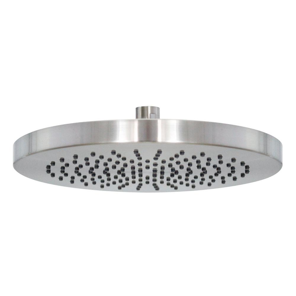 MODONA 1-Spray 10 in. Single Wall Mount Waterfall Fixed Rain Shower Head in Satin Nickel