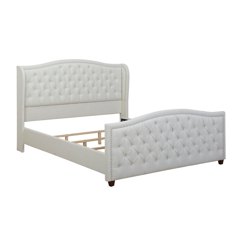 Jennifer Taylor Marcella Antique White King Upholstered Bed 52130-4-879 ...