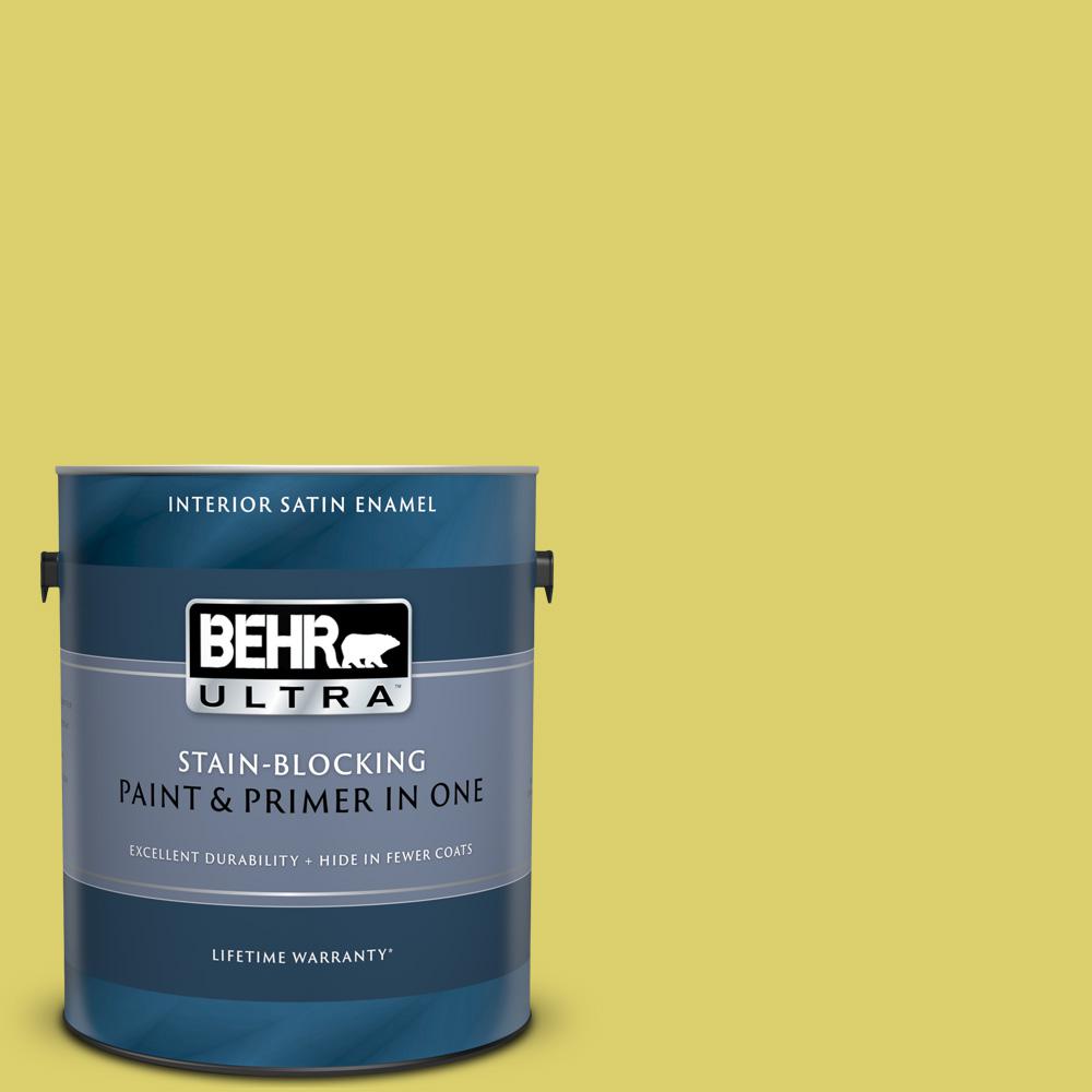 Behr Ultra 1 Gal P340 4 Lime Tree Satin Enamel Interior Paint