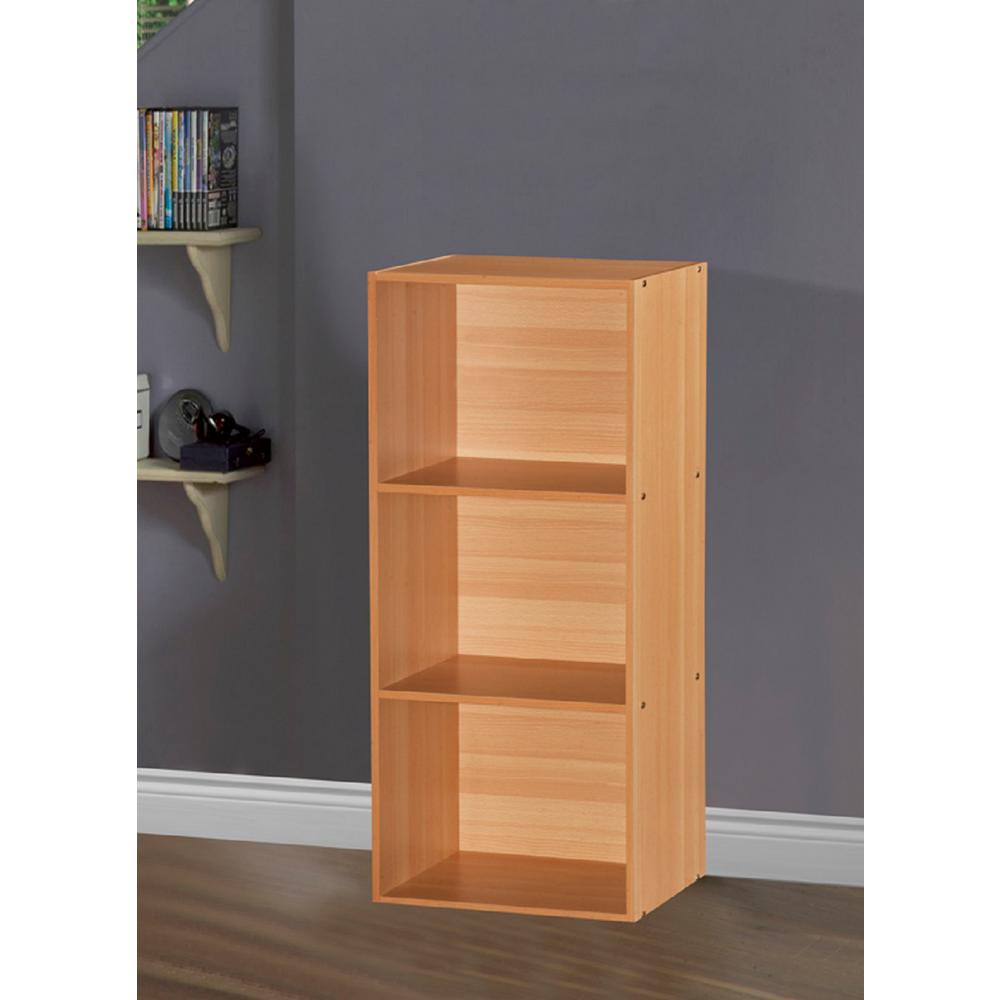 Hodedah 3Shelf, 36 in. H Beech BookcaseHID23 BEECH The Home Depot
