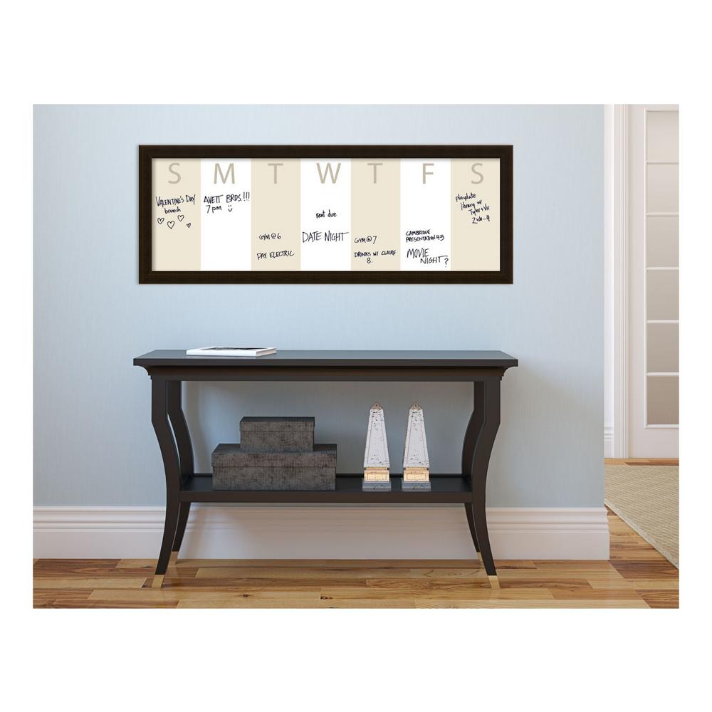 Amanti Art Beige Week Horizontal Calendar 38 In W X 14