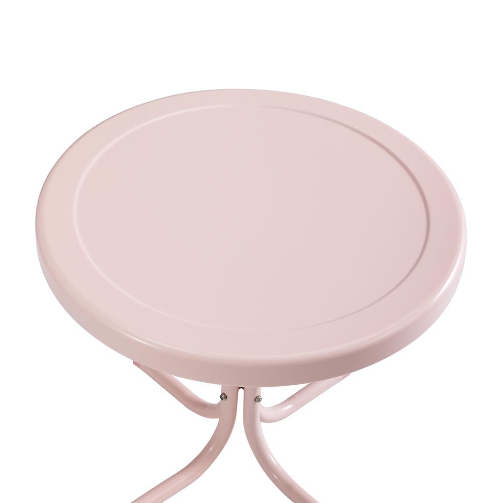 Crosley Retro Metal Pink Round Outdoor Side Table