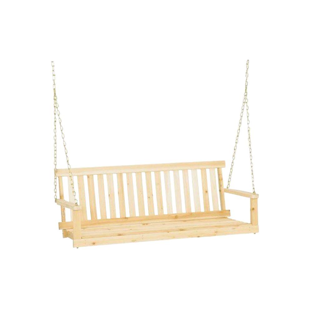 Jack Post Jennings 4 Ft Traditional Wood Porch Patio Swing H 24