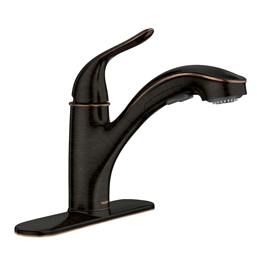 Moen Brantford Single Handle Pull Down Sprayer Touchless Kitchen Faucet With Motionsense And Reflex In Oil Rubbed Bronze 7185eorb The Home Depot