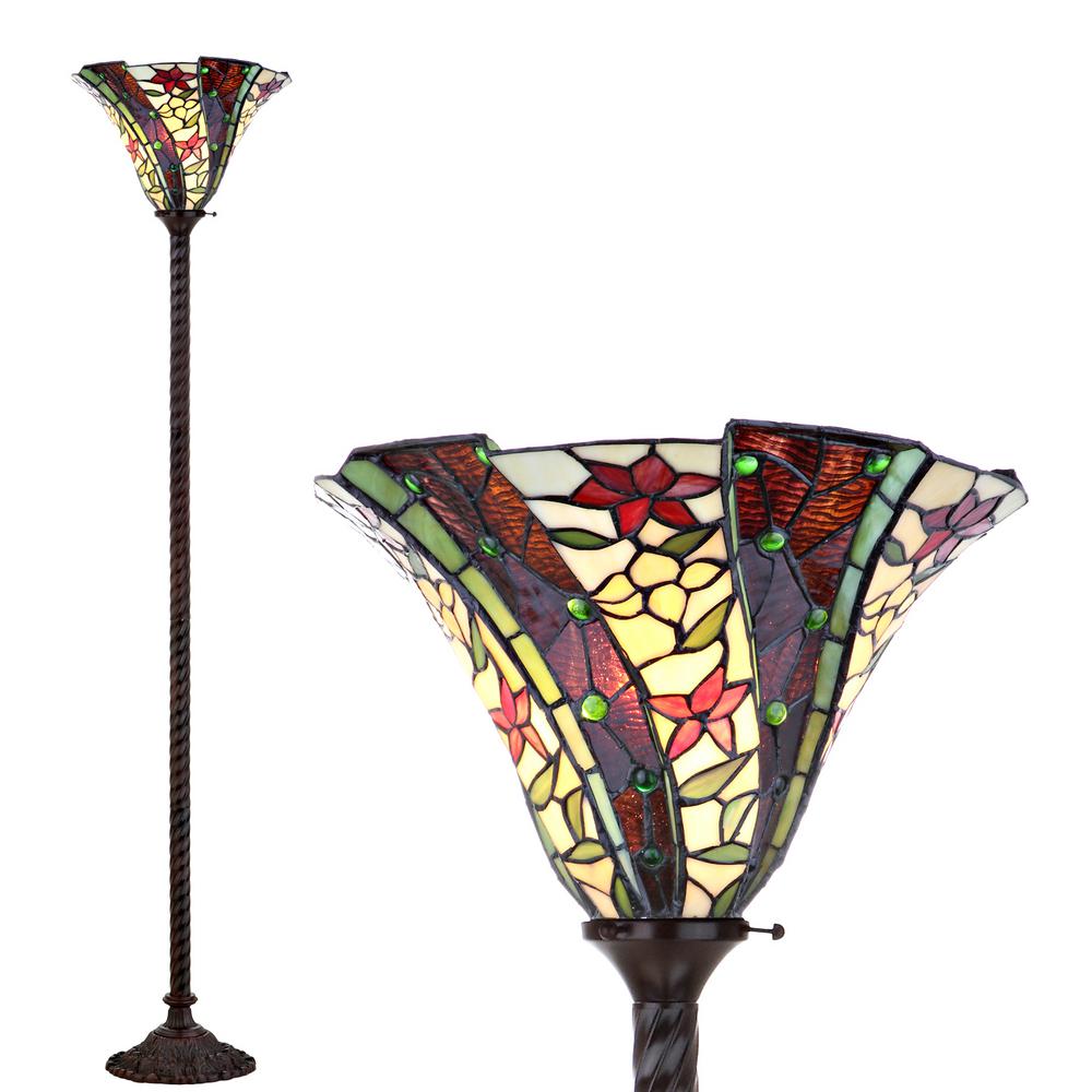 Jonathan Y Williams Tiffany Style 71 In Bronze Torchiere Floor