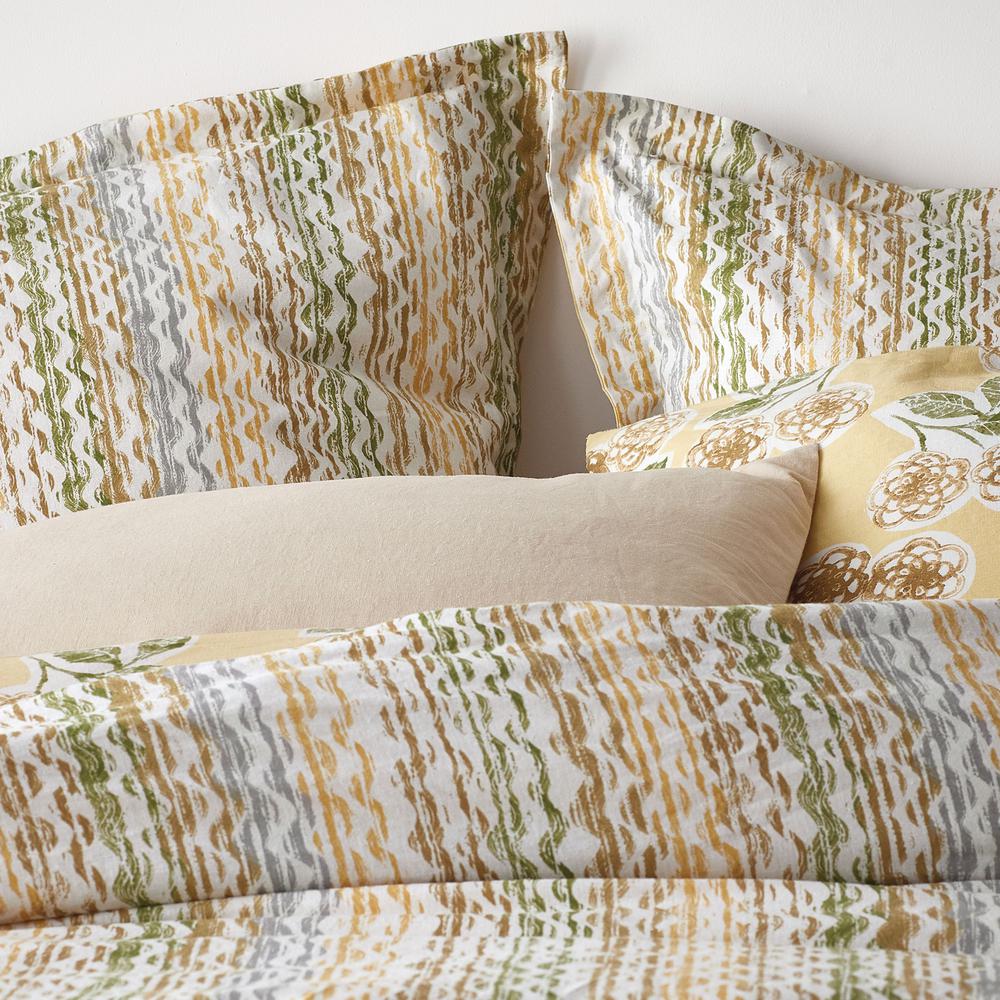 The Company Store Ashby Yellow Stripe Linen King Pillowcase Set