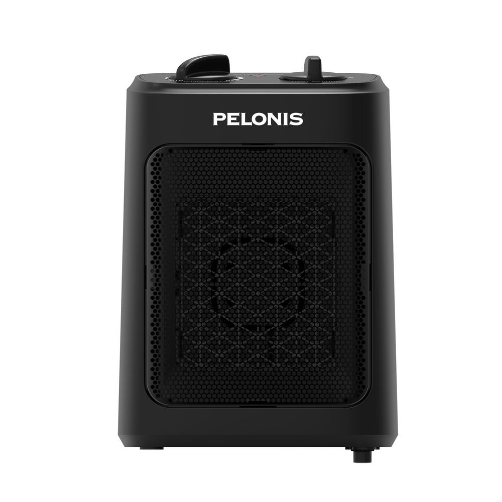 Pelonis 1500-Watt 9 in. Electric Personal Ceramic Space Heater with Thermostat, Black