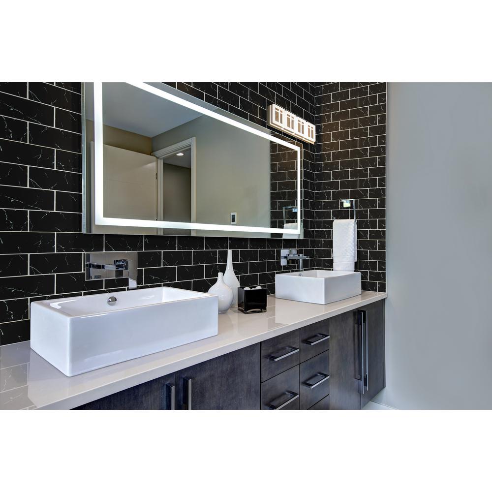 Msi 6 In X 3 8mm Nero Marquina Gl Wall Tile 5 Sq Ft X 8mm Nero Marquina Gl Wall Tile