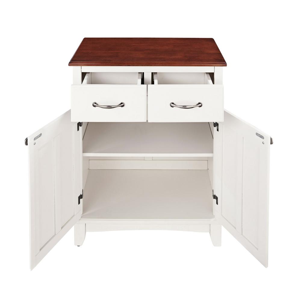 Home Styles White And Stainless Steel Buffet With Hutch 5001