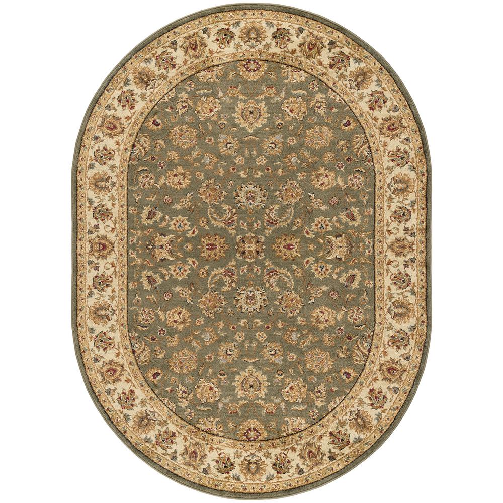 Elegance Green 7 Ft X 10 Oval Indoor Area Rug