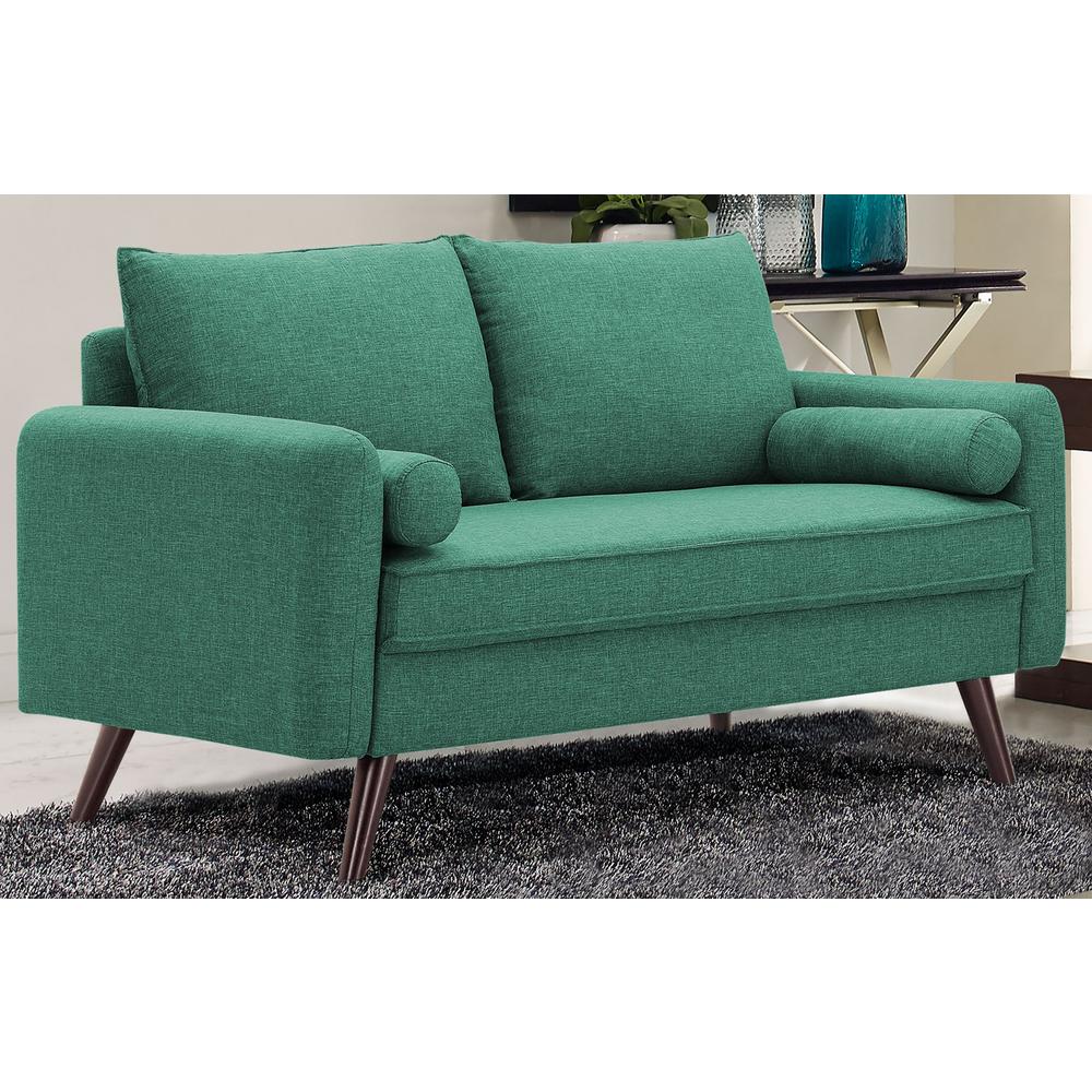 Callie Mid Century Sea Foam Modern Loveseat