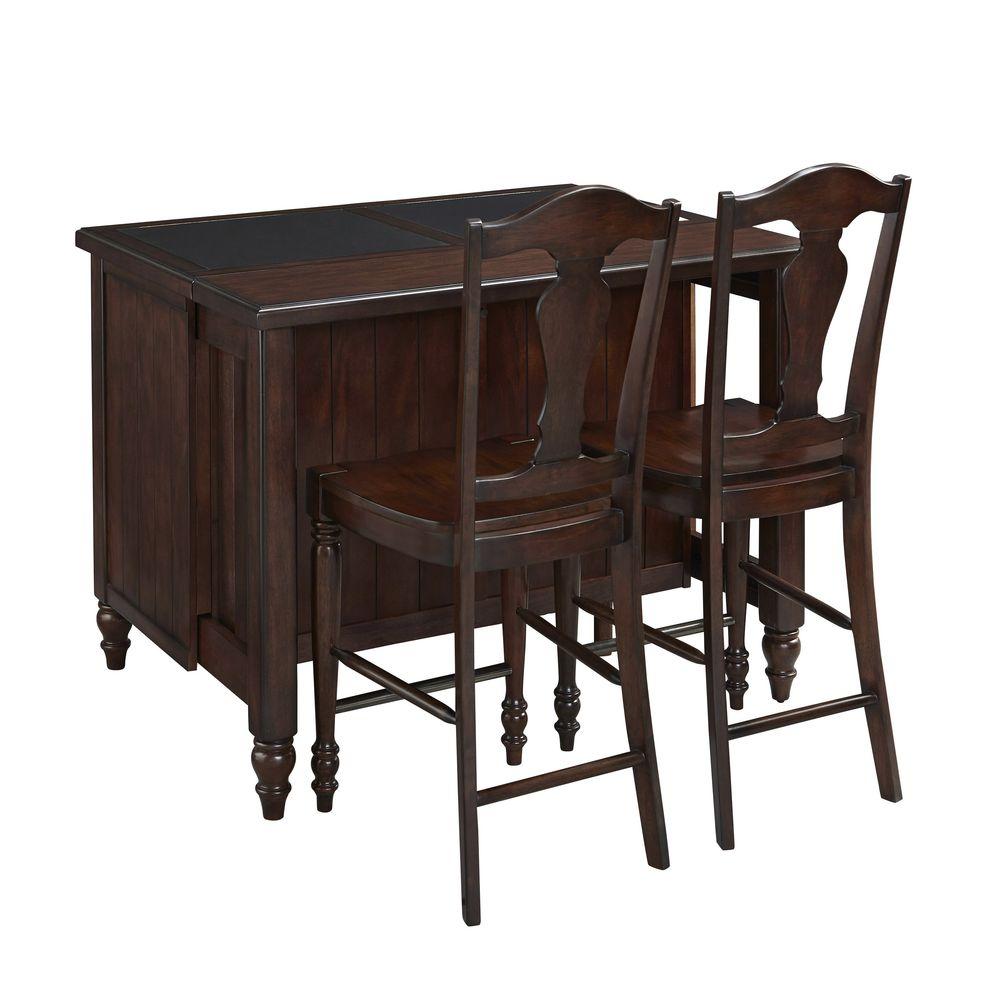 Home Styles 24 in. Distressed Oak Bar Stool 500489 The Home Depot