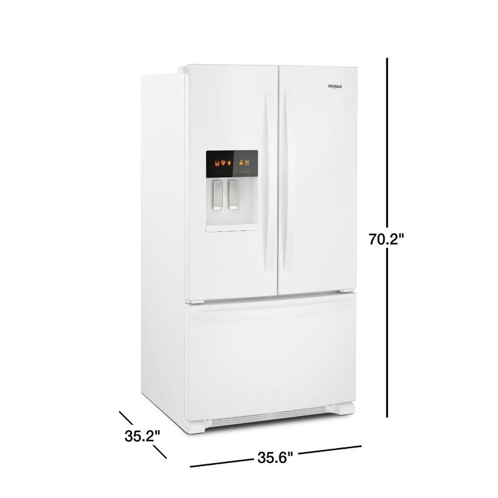 Whirlpool 27 Cu Ft 36 Wide French Door Refrigerator In Stainless Steel Nebraska Furniture Mart