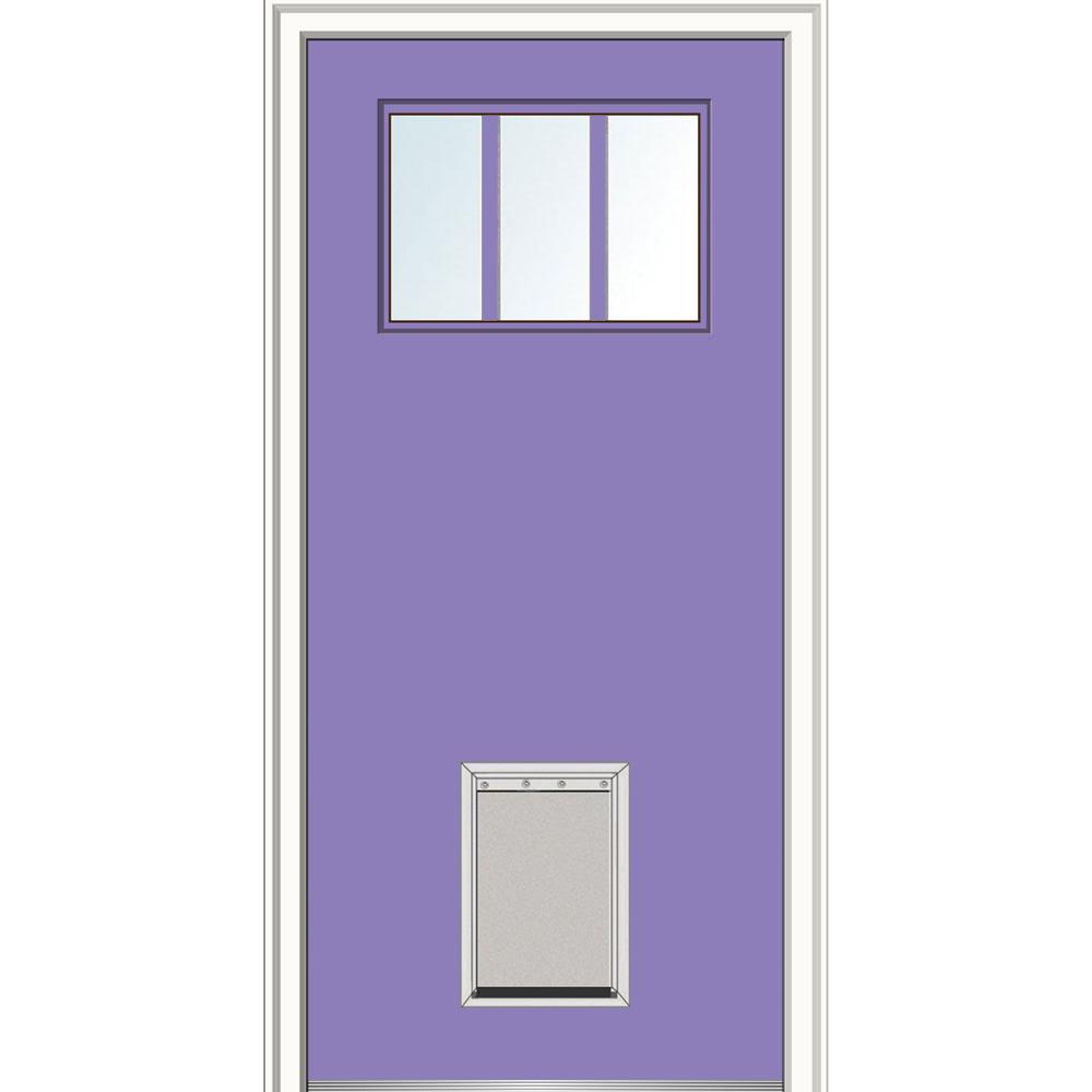 Mmi Door 36 In X 80 In Classic Right Hand Inswing 3 Lite Clear