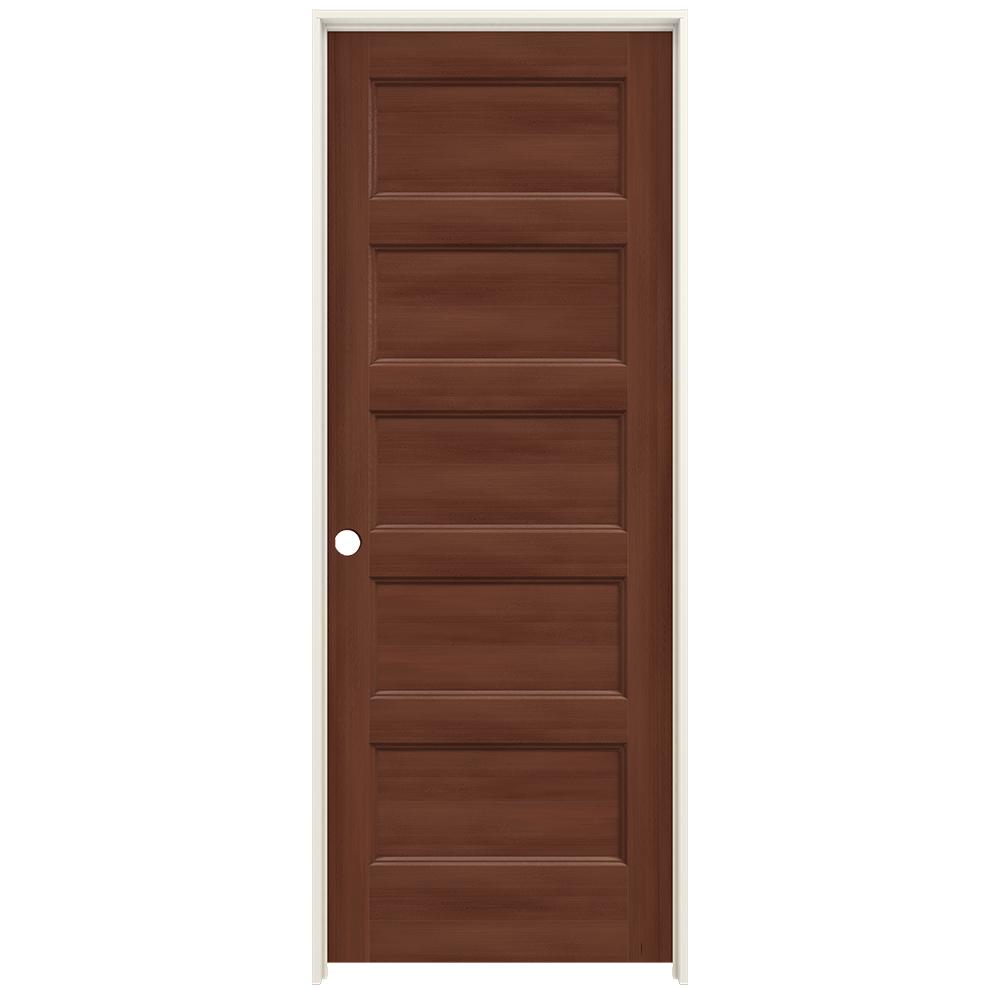 Jeld Wen 32 In X 80 In Conmore Amaretto Stain Smooth Solid Core Molded Composite Single Prehung Interior Door