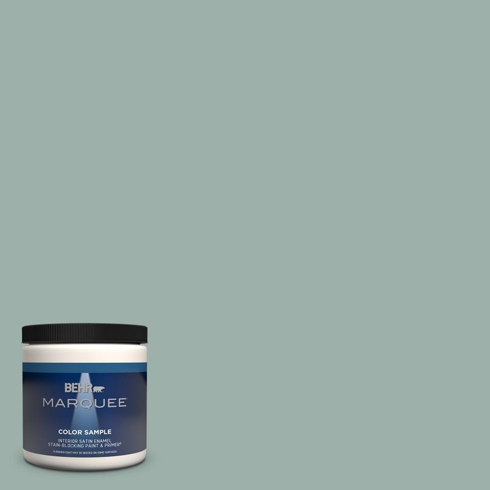 BEHR MARQUEE 8 oz. #490F-4 Gray Morning Satin Enamel ...