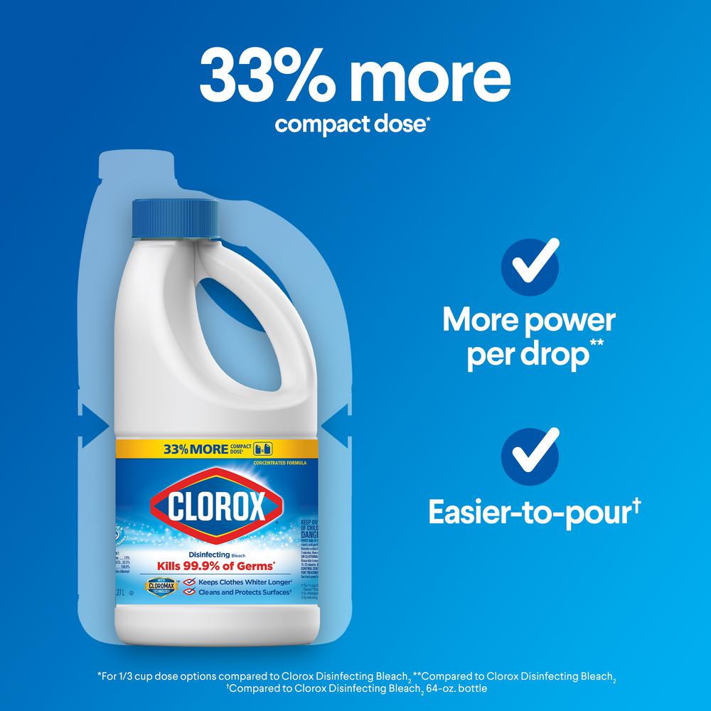 Clorox 43 Oz Regular Concentrated Liquid Disinfecting Bleach Cleaner The Home Depot