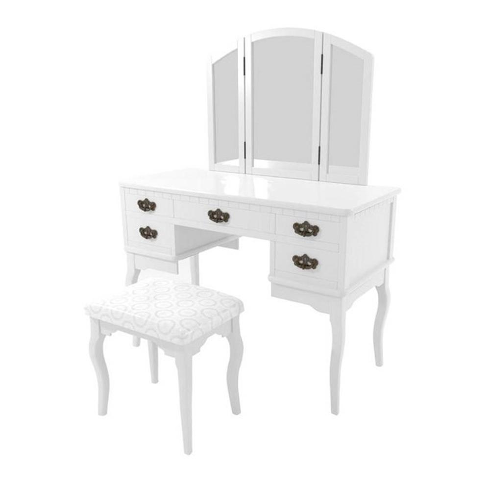 unicorn vanity table and stool set