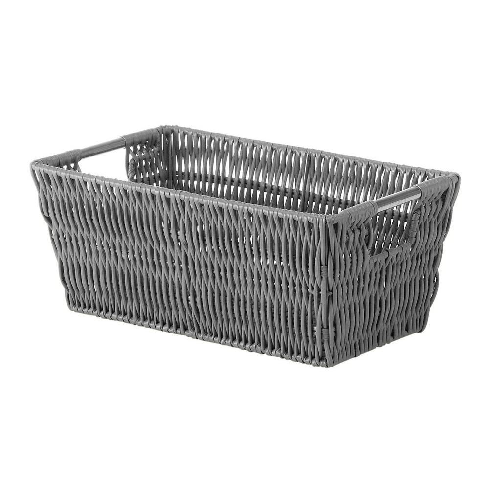 Whitmor 6500-2712-BLK Rattique Small Shelf Tote