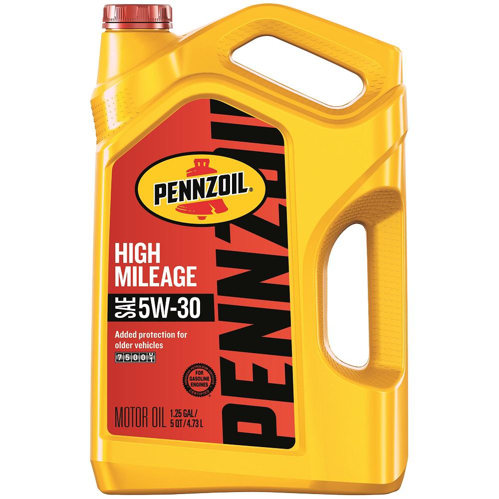 Pennzoil 5 Qt Sae 10w 40 High Mileage Motor Oil The Home Depot