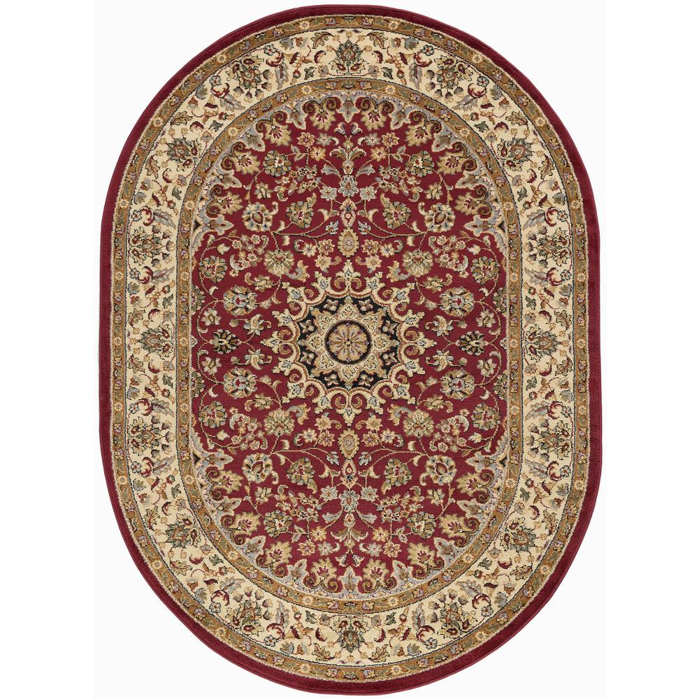 Tayse Rugs Elegance Red 7 Ft X 10 Oval Indoor Area Rug