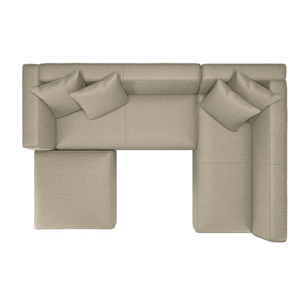 Handy Living Yara Heather Gray Herringbone Fabric Sectional Sofa Handy Living Yara Heather Gray