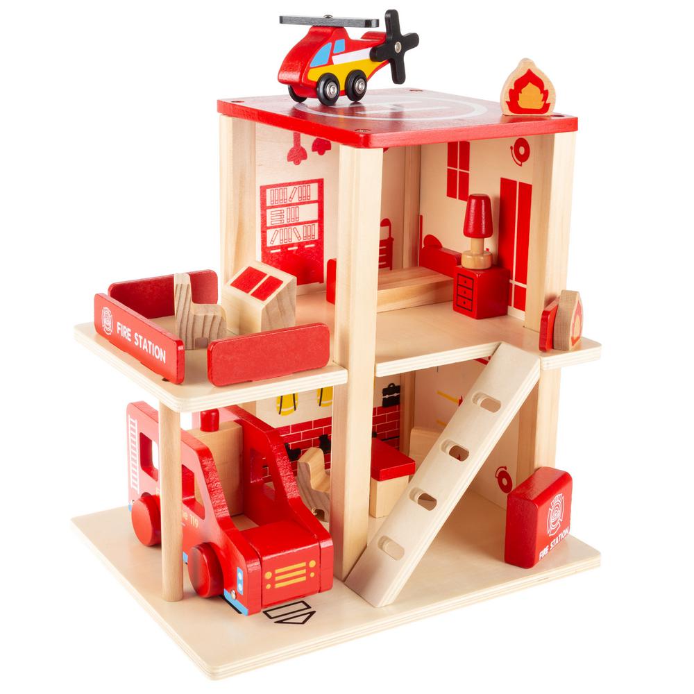 kids wooden fire station