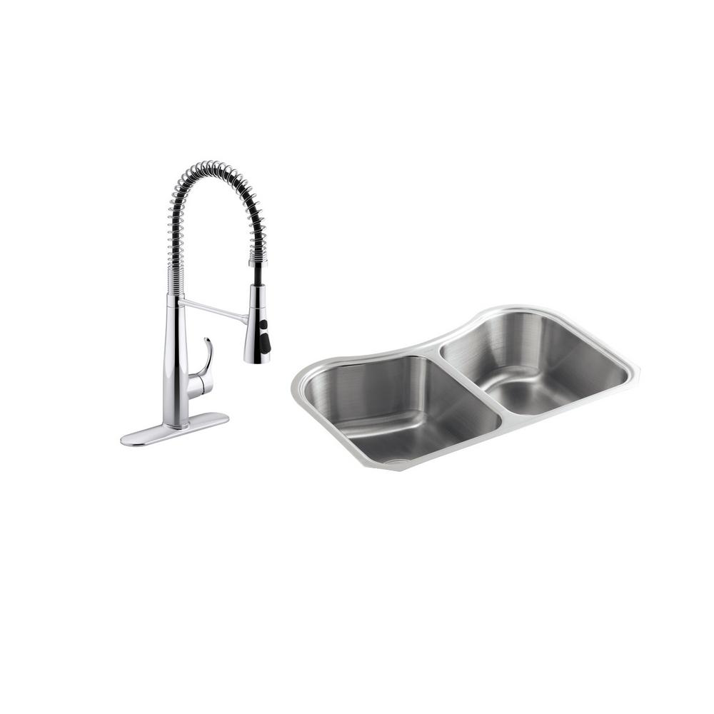 KOHLER Staccato All-in-One Undermount Stainless Steel 31 in. Double ... Kohler Kitchen