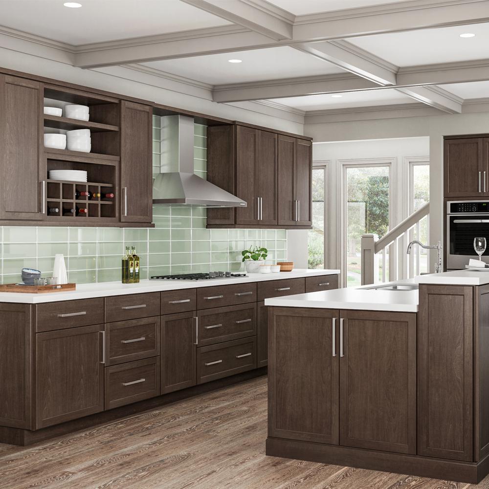 Reviews For Hampton Bay Shaker Assembled 9x30x12 In Wall Kitchen Cabinet In Brindle Kw930 Bdl The Home Depot