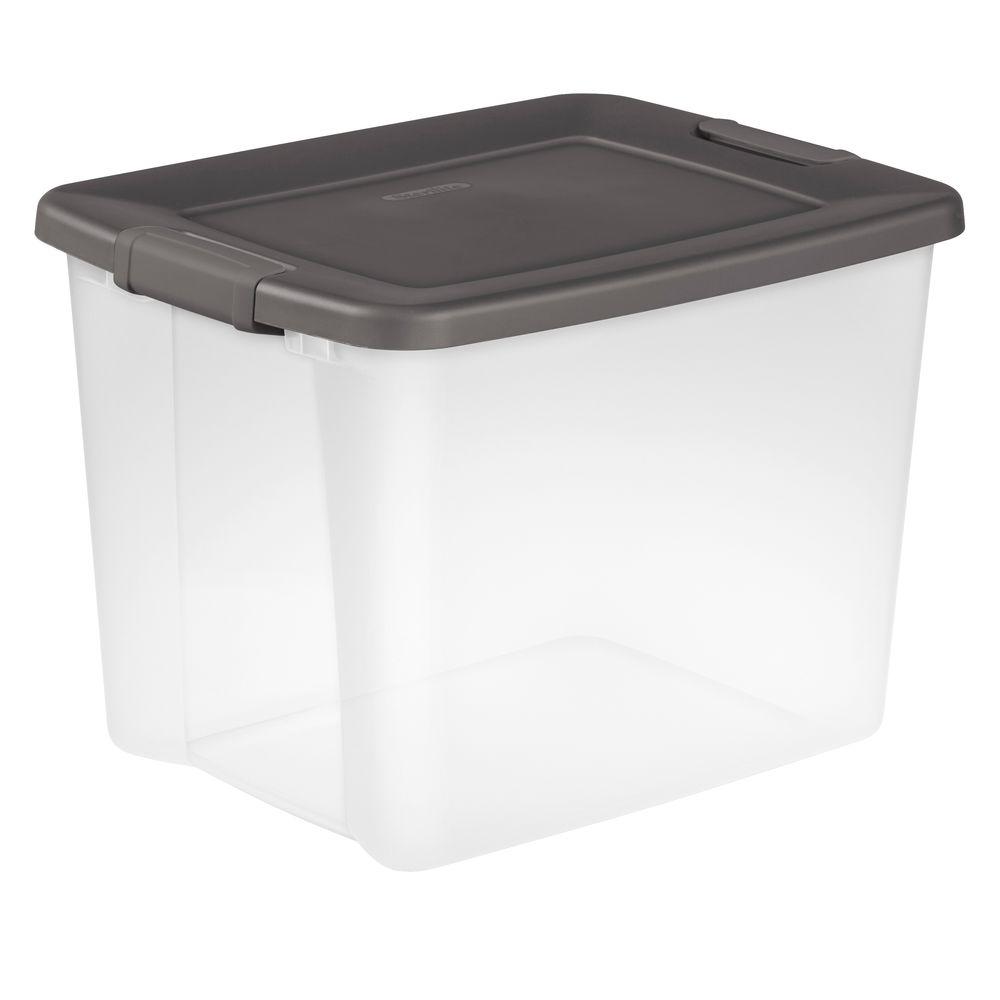 Sterilite 50 Qt. Storage Tote in Flat Gray19373V06 The Home Depot