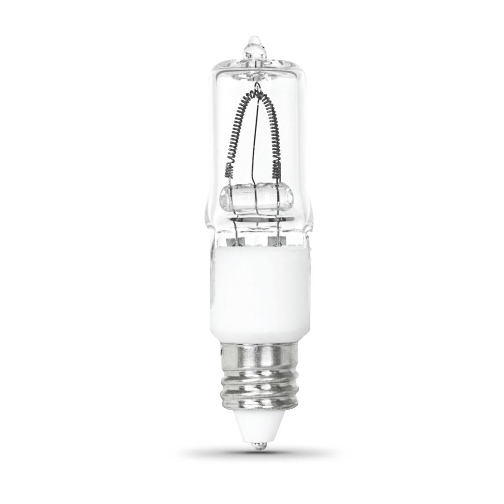 Feit Electric 100 Watt Bright White 3000k T4 Mini Candelabra E11 Base Dimmable Halogen Light Bulb Bpq100 Cl Mc Hdrp The Home Depot