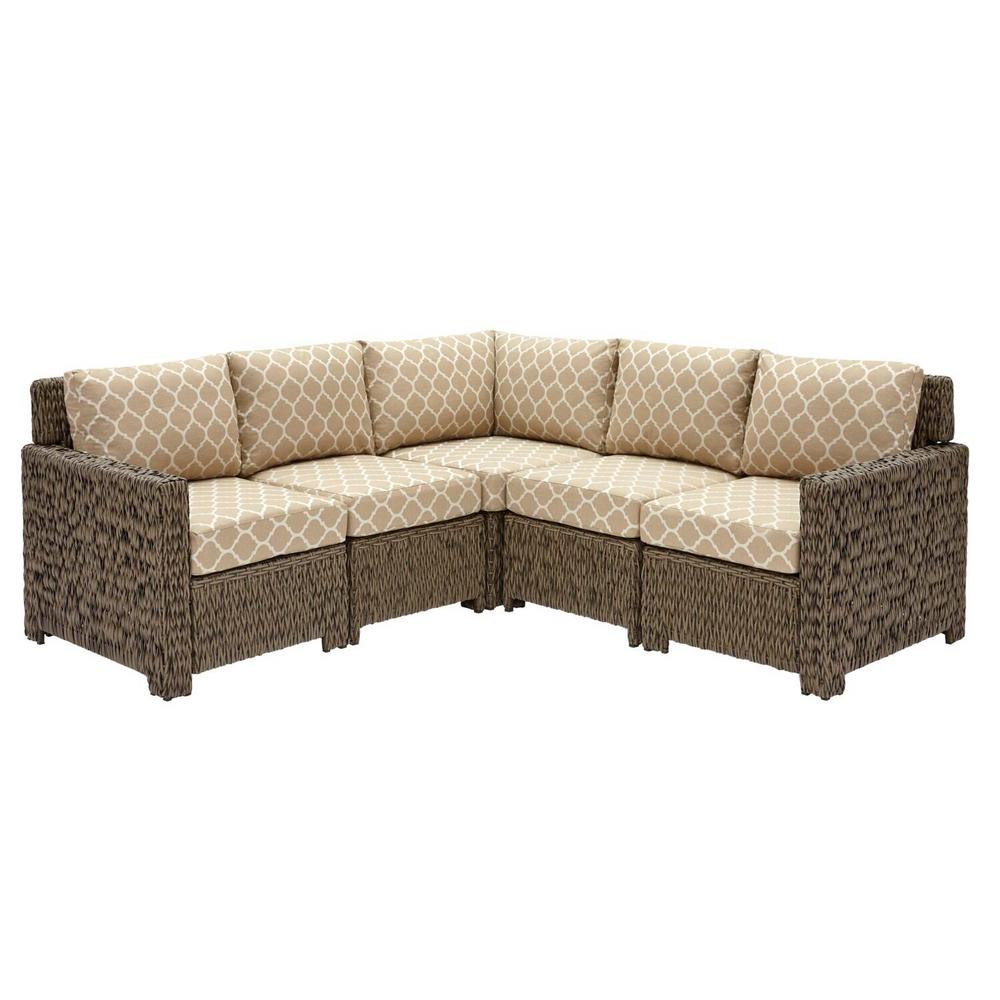 Hampton Bay Laguna Point Brown 5-Piece Wicker Outdoor ...