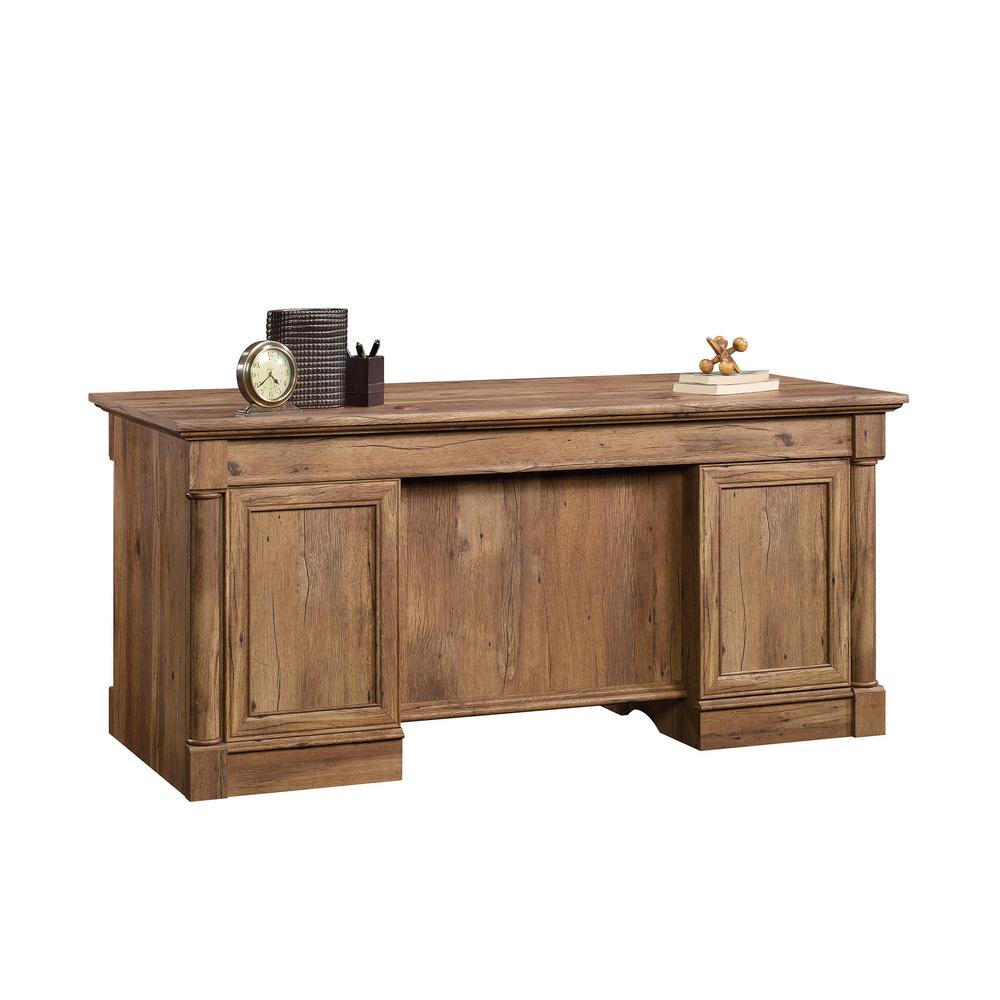 Sauder Palladia Vintage Oak Executive Desk 420604 The Home