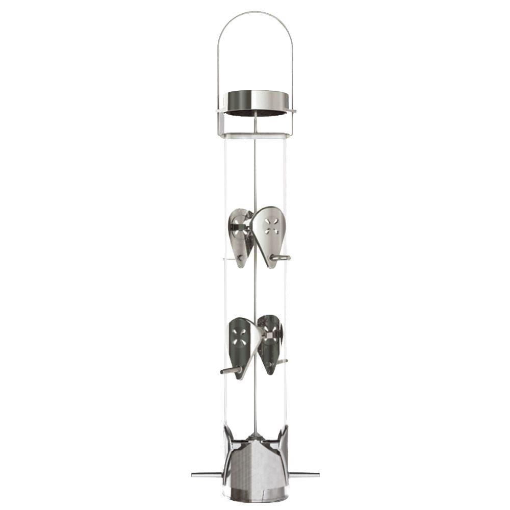 UPC 021964101305 product image for Droll Yankees 16 in. Ring Pull 6-Port Nyjer Bird Feeder, Silver | upcitemdb.com