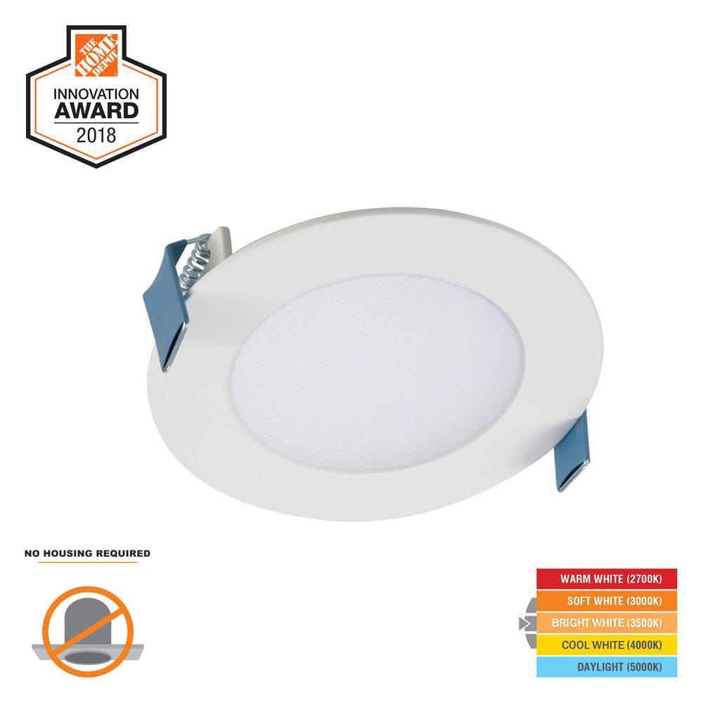 Shower Recessed Lighting Trims The Home Depot White Round Integrated Led Recessed Light Direct Mount Kit With Selectable Cct