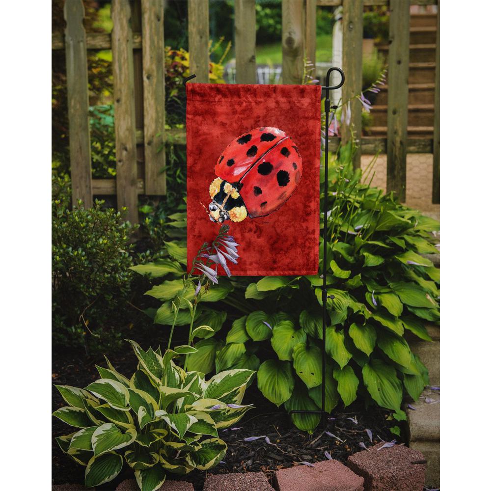 Caroline S Treasures 11 In X 15 1 2 In Polyester Lady Bug On Deep Red 2 Sided 2 Ply Garden Flag 8870gf The Home Depot