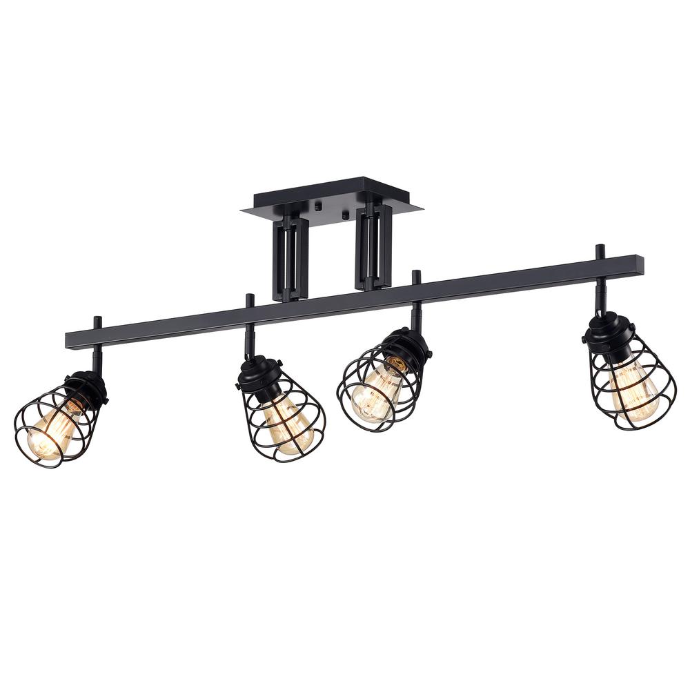 Warehouse Of Tiffany Zefina 40 In 4 Light Indoor Black Track Tiffany Zefina 40 In 4 Light