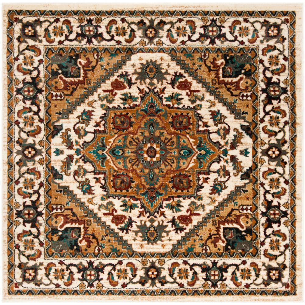 Safavieh Dhurries Blue Ivory 7 Ft X Square Area Rug Dhu625a