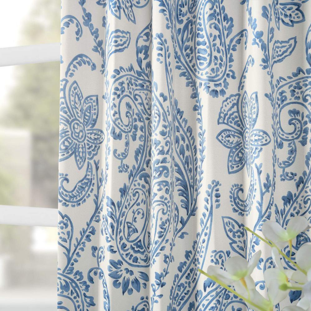 Exclusive Fabrics Furnishings Semi Opaque Tea Time China Blue